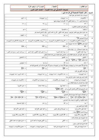 تجميعات تركيب الذرة