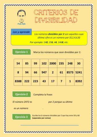 Números divisibles por 2