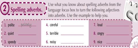 Adverbs grade9 unit3 sb