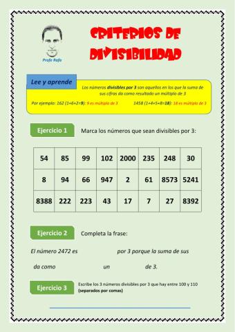 Números divisibles por 3