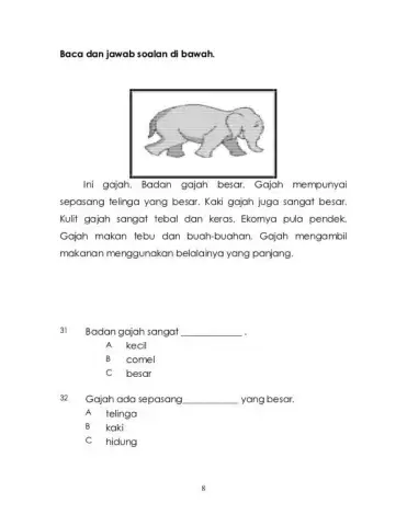 Soalan Pemahaman tahun 1