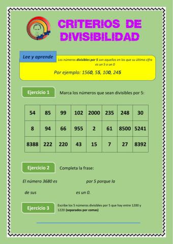 Números divisibles por 5