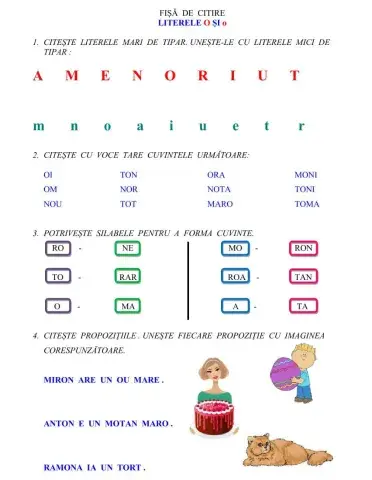 Fișă de citire - Litera O