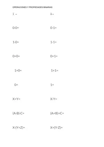 OPERACIONES Y PROPIEDADES - Sistema binario