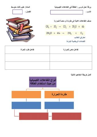 الطاقة في التفاعلات الكيميائية