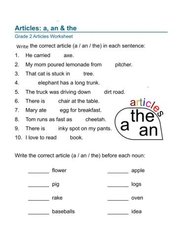 Articles - A, an, the