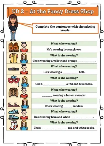 3º UD 2 At the Fancy Dress Shop Ficha 5