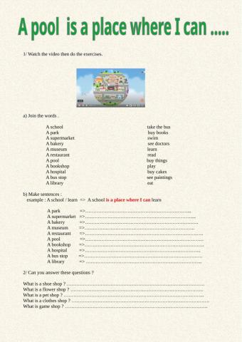 A pool is a place where I can...