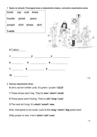 Kartkówka słówka unit 2 klasa 4