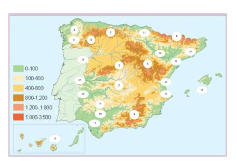 Relevo de Europa e España