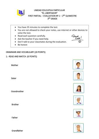 First Evaluation - Second Quimestre - G-V