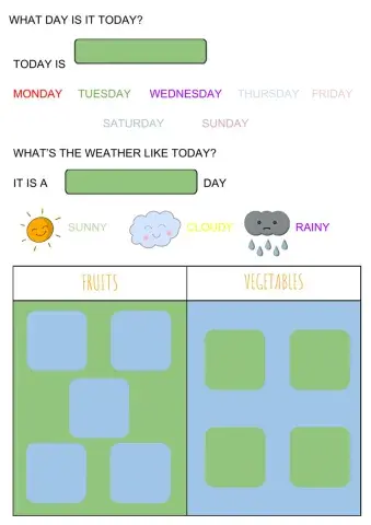 Fruits and vegetables