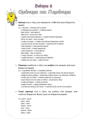 Ομωνυμα-παρωνυμα