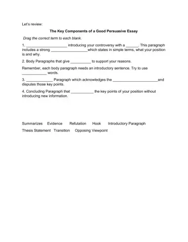 Key Elements of a Persuasive Essay