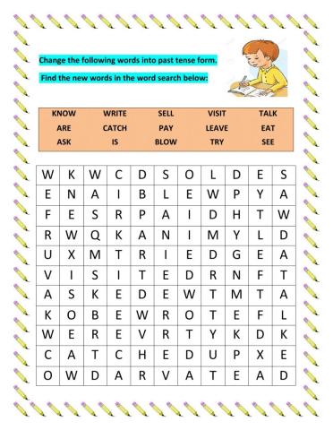Word search - Past tense