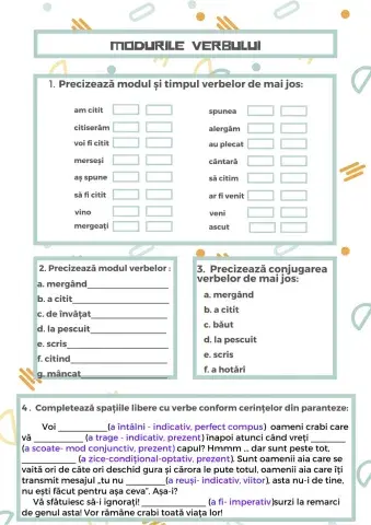 7.Modurile și timpurile verbului