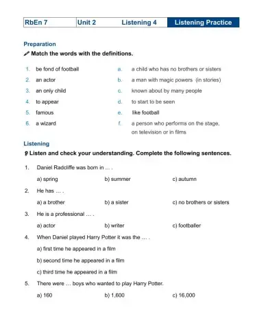 RbEn 7- Unit 2 - Listening Practice 4