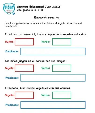 La oración: sujeto, verbo y predicado