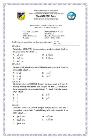 Penilaian akhir semester ganjil 2020-2021
