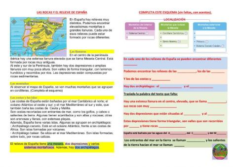 Las rocas y el relieve de España