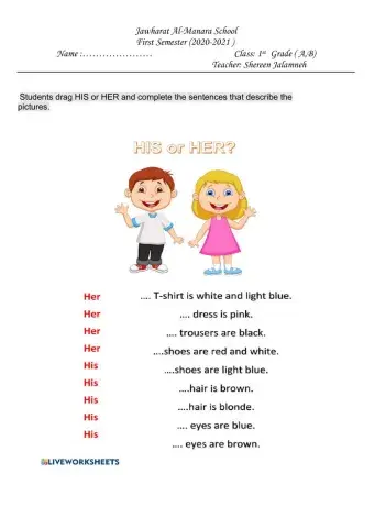 Possessive adjectives