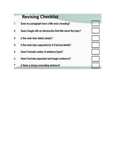 Revising Checklist