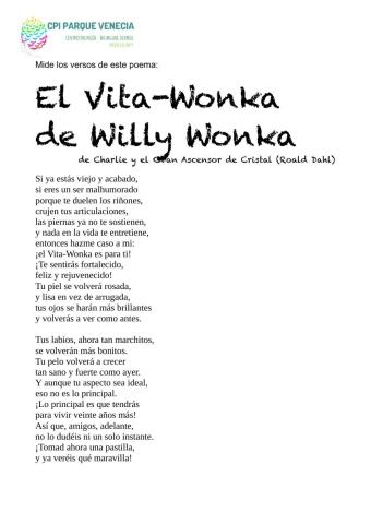 Analiza la métrica. El vita-Wonka de Willy Wonka.