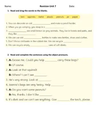 Year 4 Revision Unit 7