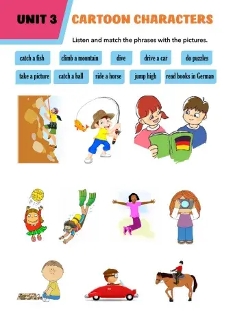 Unit 3 Cartoon Characters Vocabulary