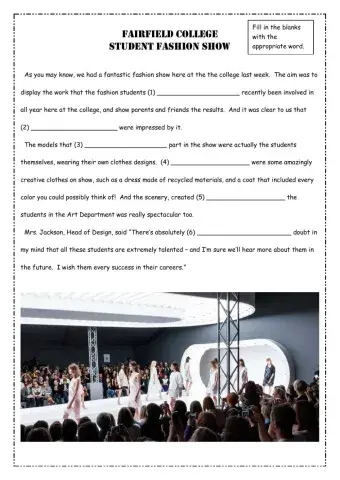 Fashion Show PET Reading