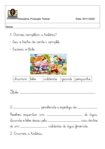 2º ano Produção Textual 30 de novembro