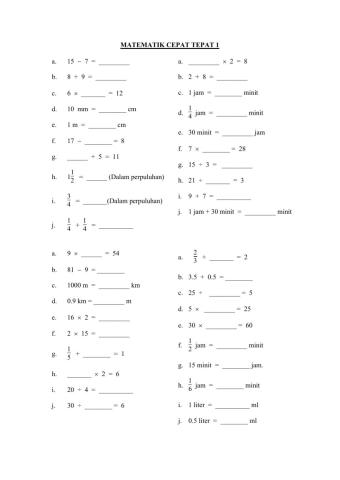 Matematik Cepat Tepat