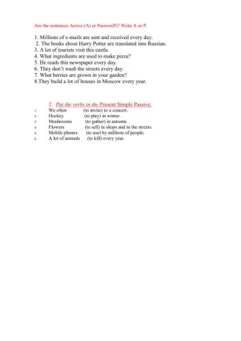 Present Simple Active or Passive