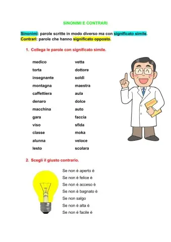 Sinonimi e contrari