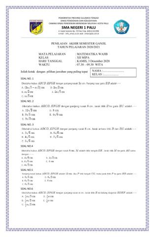 Penilaian akhir semester ganjil 2020-2021