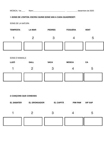 Control 1er música, 1er trimestre