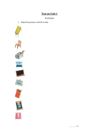 4th grade - Test on Unit 1 (school book)