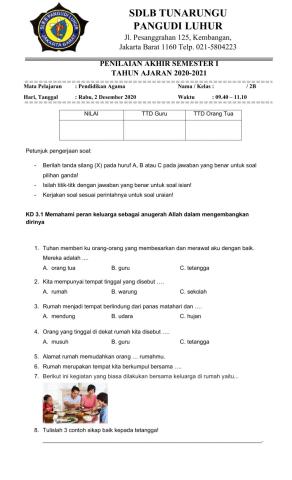 PAS Pendidikan Agama Katolik D2B