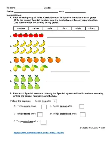 Los numeros del 1-30