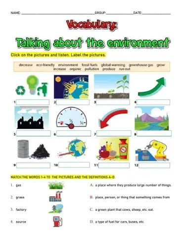 Environment vocabulary
