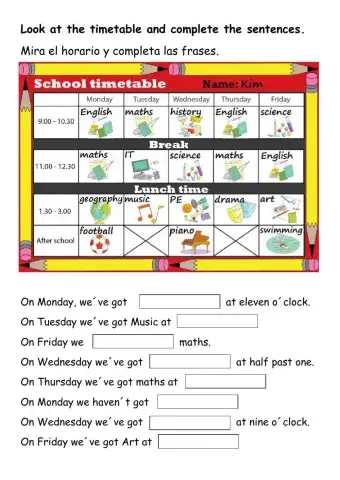 Time - school timetable