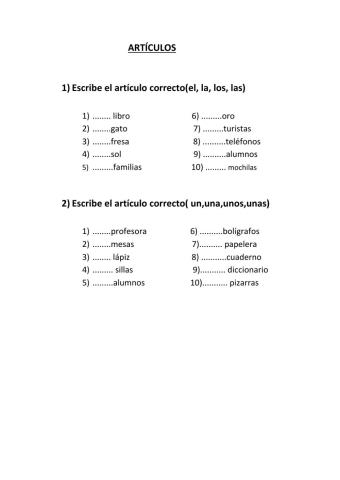 Los artículos