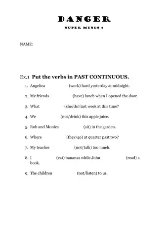 Danger grammar + vocabulary