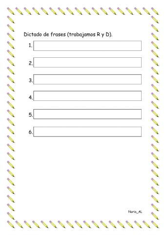 Dictado de frases (trabajamos R y D)