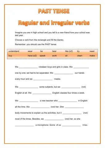 Regular and irregular verbs