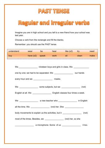 Regular and irregular verbs