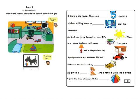 Starters 9 Reading part 5