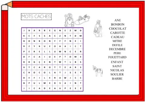 Mots cachés Saint Nicolas