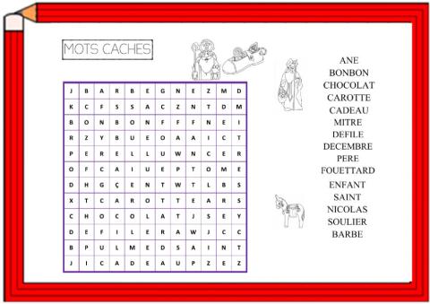 Mots cachés Saint Nicolas