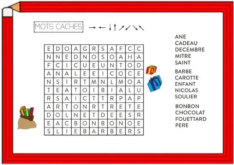 Mots cachés saint nicolas